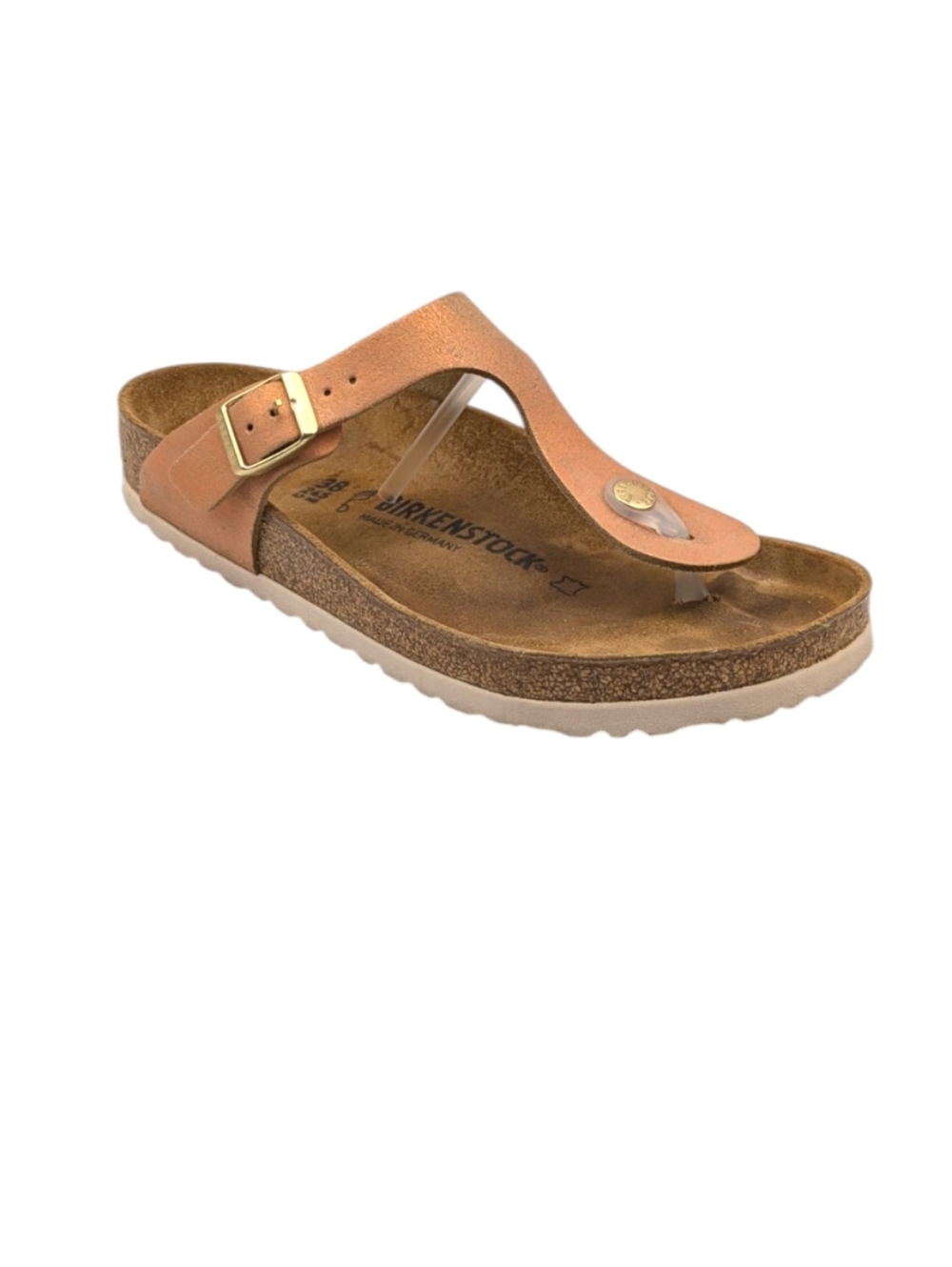 Birkenstock Gizeh Washed Metallic Orange Leather Sandals EU 38 US L7 M5 S4095 - Picture 4 of 12